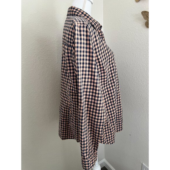 Pendleton Womens XL Navy & orange Checkered Button-Up Shirt - Picture 4 of 9